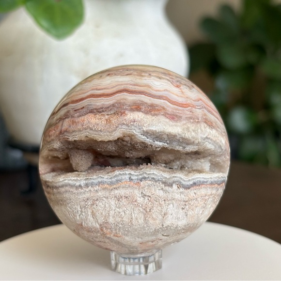 Crazy Lace Agate Sphere with Druzy Pocket - Picture 5 of 14
